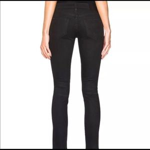 R13 Denim Alison Black Waxed Cropped Skinny Jean